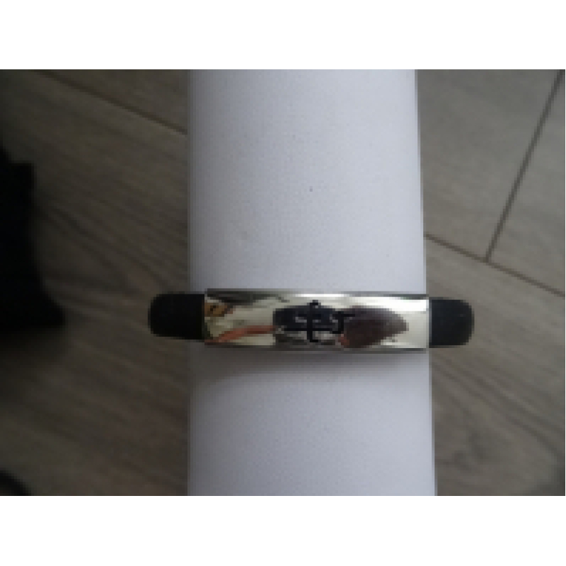 Armband rubber met rvs schildje